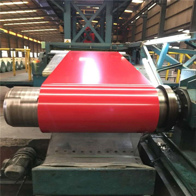 Kırmızı Ppgi önceden boyanmış galvanizli çelik sarmal 0.4mm Ppgl Renk kaplamalı