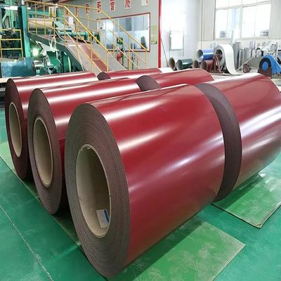 Kırmızı Ppgi önceden boyanmış galvanizli çelik sarmal 0.4mm Ppgl Renk kaplamalı